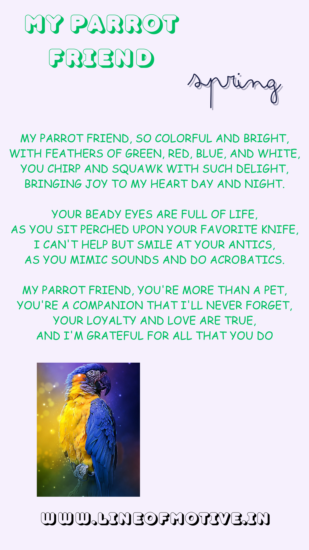 my parrot friend rhymes
